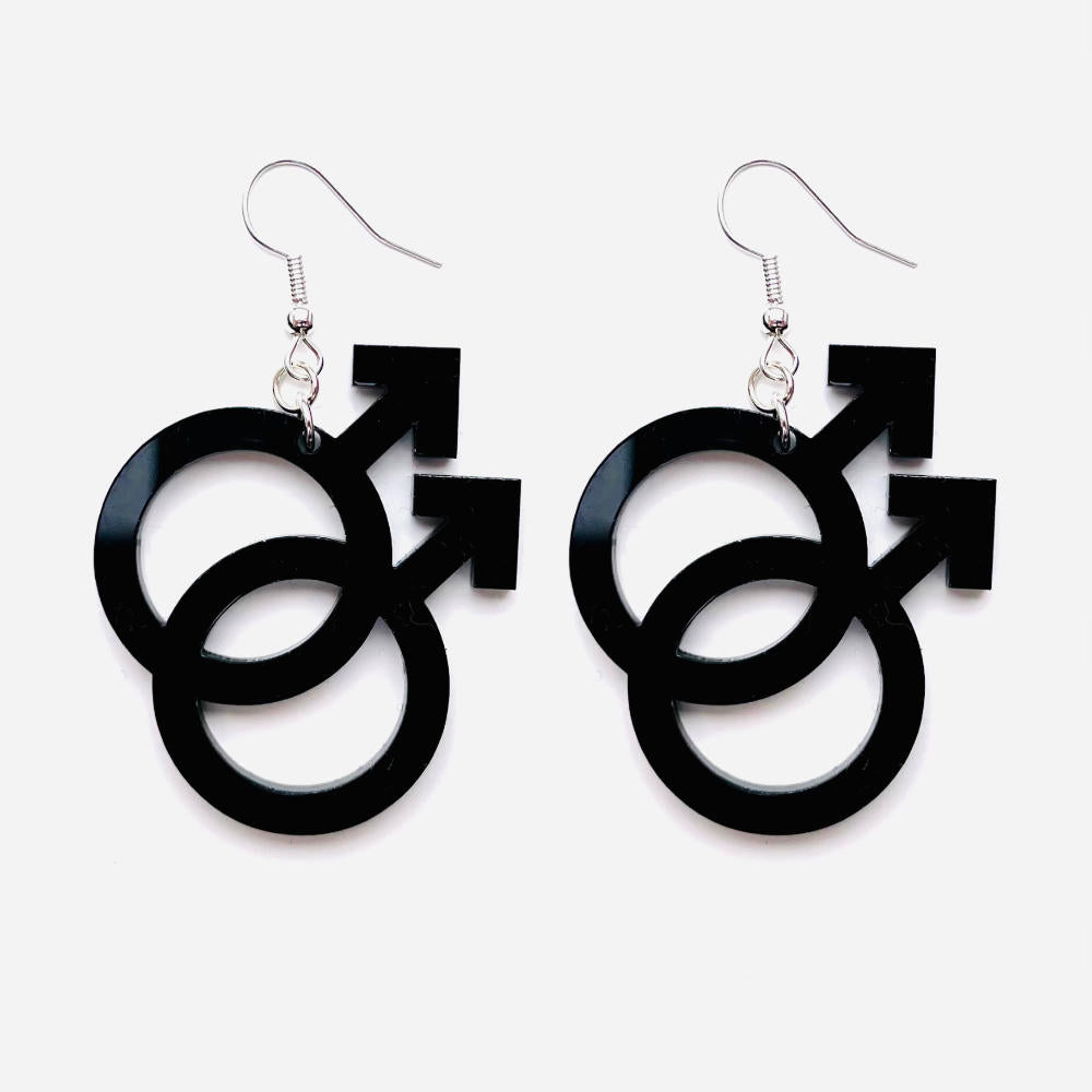 Örhängen Han Gay Small (dubbel manssymbol)