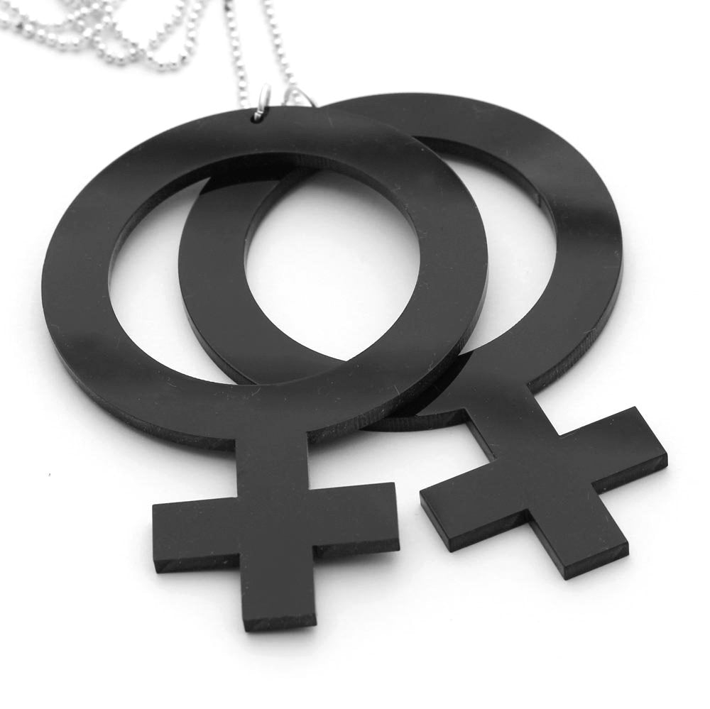 Halsband Hon-Hon Stor (kvinnosymboler) - Svart